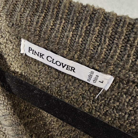 Pink Clover Textures Green Sweater Stitch Fix Women's Size Large NWOT - Picture 7 of 9
